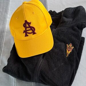 ASU Yellow baseball Cap and Black Jacket Set